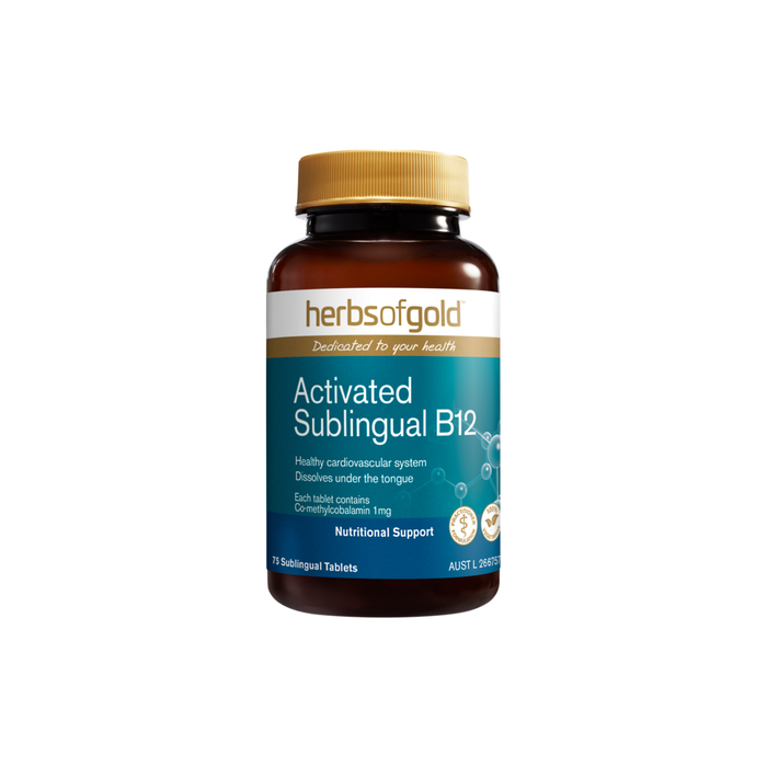Herbs of Gold Activated Sublingual B12 75 Tablets