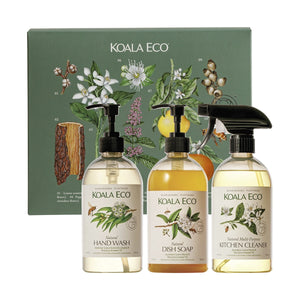 Koala Eco Home Gift Pack Hand Wash, Kitchen Cleaner & Dish Soap 3 Pack