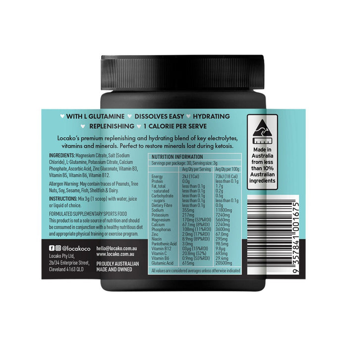 Locako Keto Electrolyte Hydrate & Replenish Unflavoured 90g