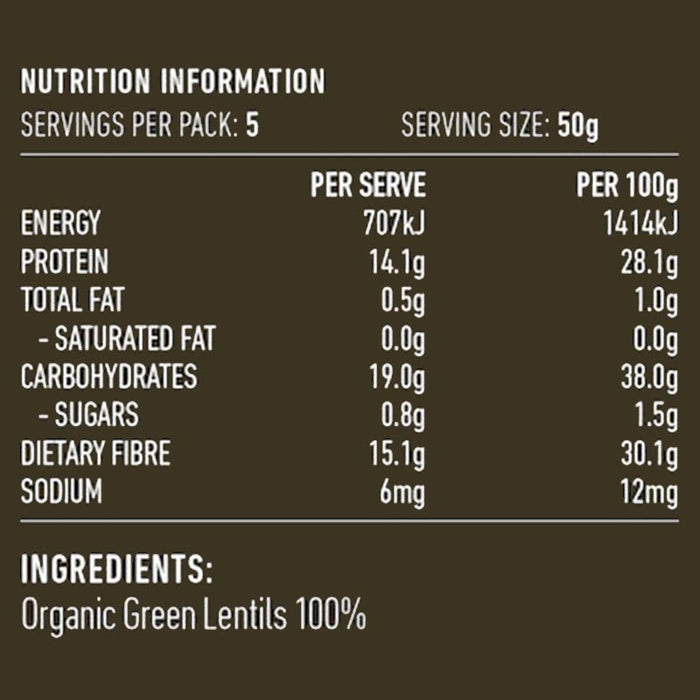 Lotus Lentils Green Organic 250g