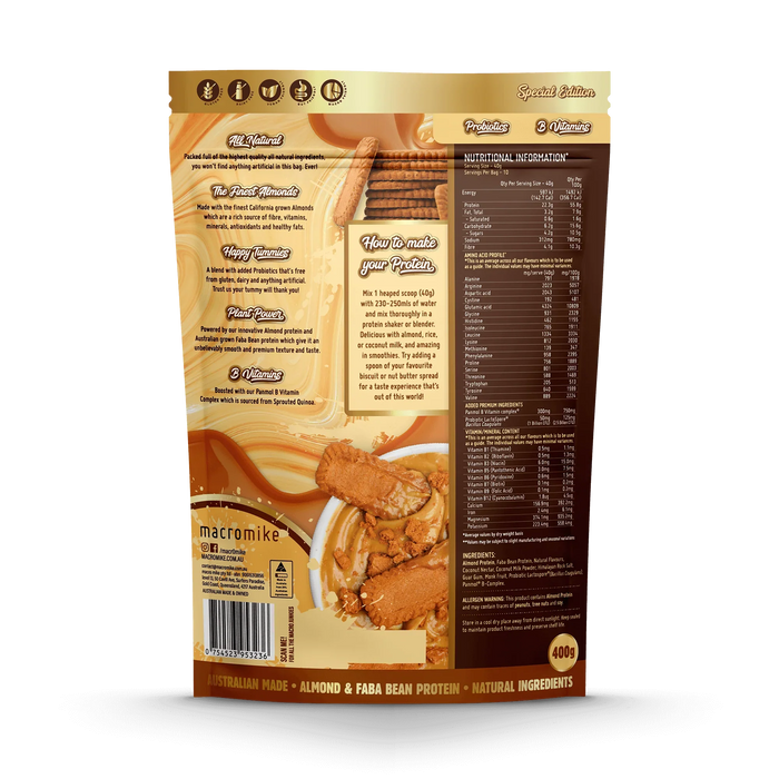 Macro Mike Premium Almond Protein Caramelised Biscuit 400g