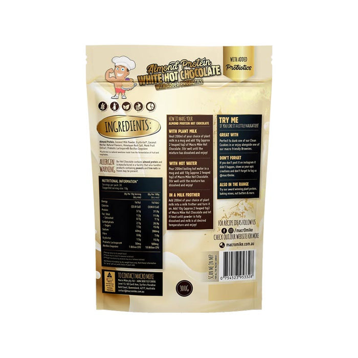 Macro Mike Almond Protein Probiotic White Hot Chocolate 300g