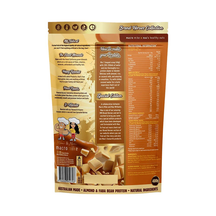 Macro Mike Caramelised White Choc Premium Almond Protein 400g