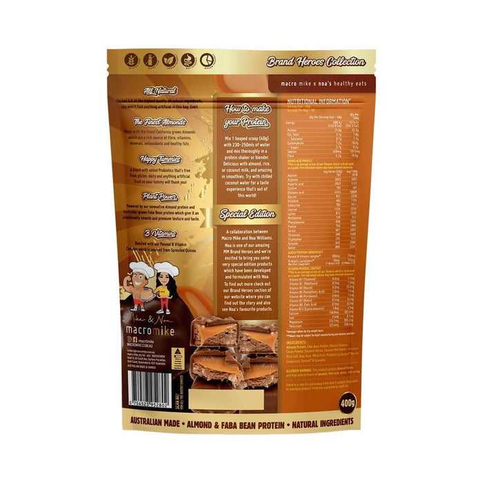 Macro Mike Choc Caramel Bar Premium Almond Protein 400g
