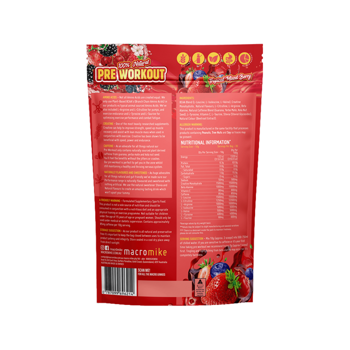Macro Mike V2 Mixed Berry Pre-Workout 300g