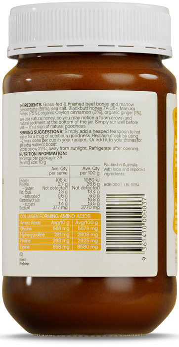 Best of the Bone Bone Broth Beef Concentrate With Manuka Honey Ginger Cinnamon 390g gallery image 5