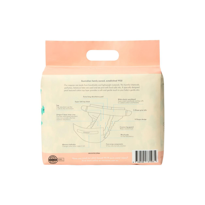 Marquise Premium Nappies (73% Plant Based) Crawler Size 3 (6-11kg) x 20 Pack
