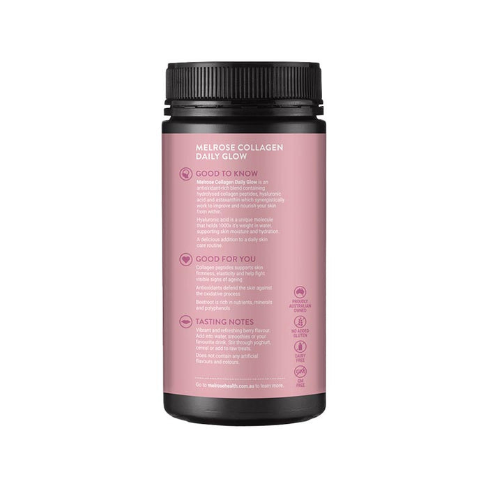 Melrose Collagen Daily Glow + Hyaluronic Acid Berry Flavour Instant Powder 180g