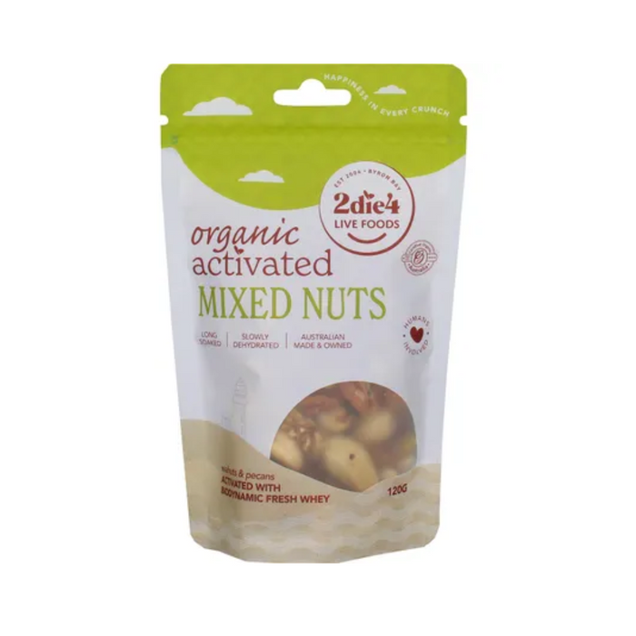 2die4 Live Foods Organic Activated Mixed Nuts with Fresh Whey 120g