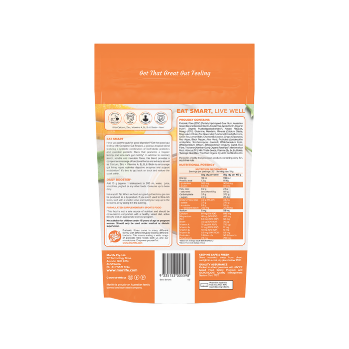 Morlife Complete Gut Restore Tropical Mango 200g