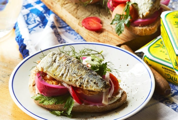 Nuri Sardines in Olive Oil serving suggestion; other ingredients not included