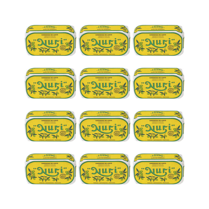 Nuri Sardines in Olive Oil 125g — 12 matching tins