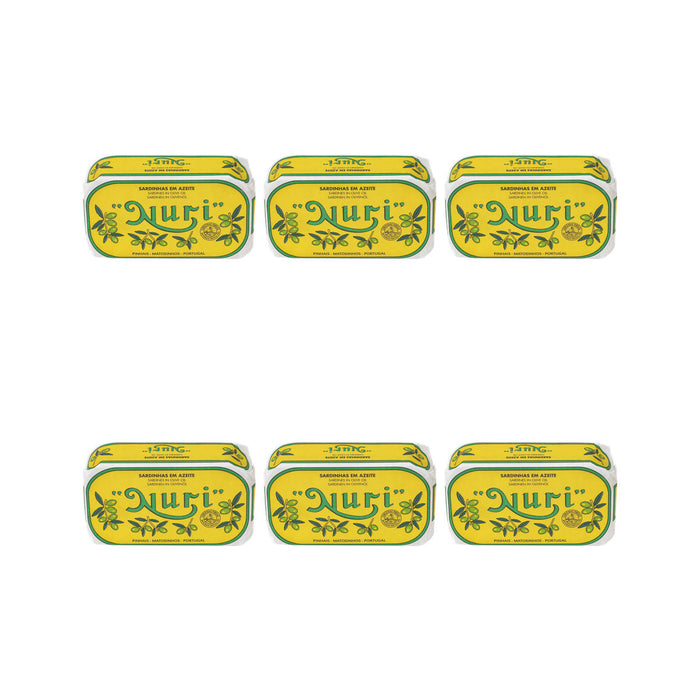 Nuri Sardines in Olive Oil 125g — 6 matching tins