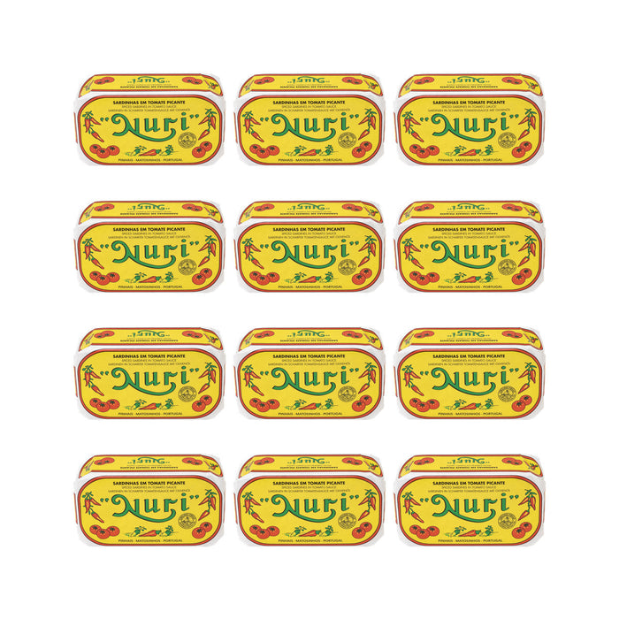 Nuri Spiced Sardines in Tomato Sauce 125g — 12 matching tins