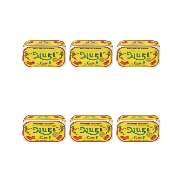 Nuri Spiced Sardines in Tomato Sauce 125g — 6 matching tins