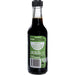 Back label of Niulife Organic Coconut Amino Sauce Original 250ml featuring usage instructions and brand message.
