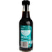 Rear label of Niulife Organic Coconut Amino Sauce Naked 250ml bottle showcasing its organic, soy-free features.