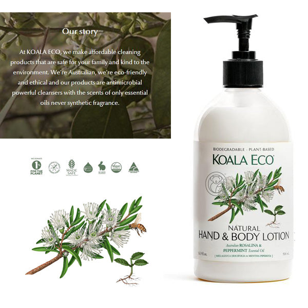 Koala Eco Hand & Body Lotion Rosalina and Peppermint 500ml