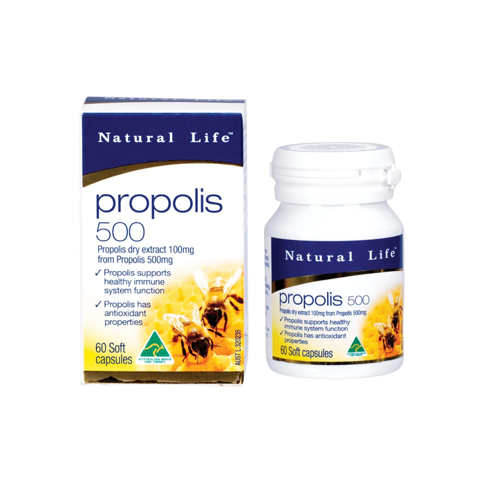 Natural Life Propolis 500mg 60 Capsules