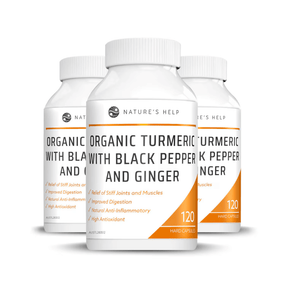 Nature's Help Organic Turmeric with Black Pepper and Ginger 3 Pack