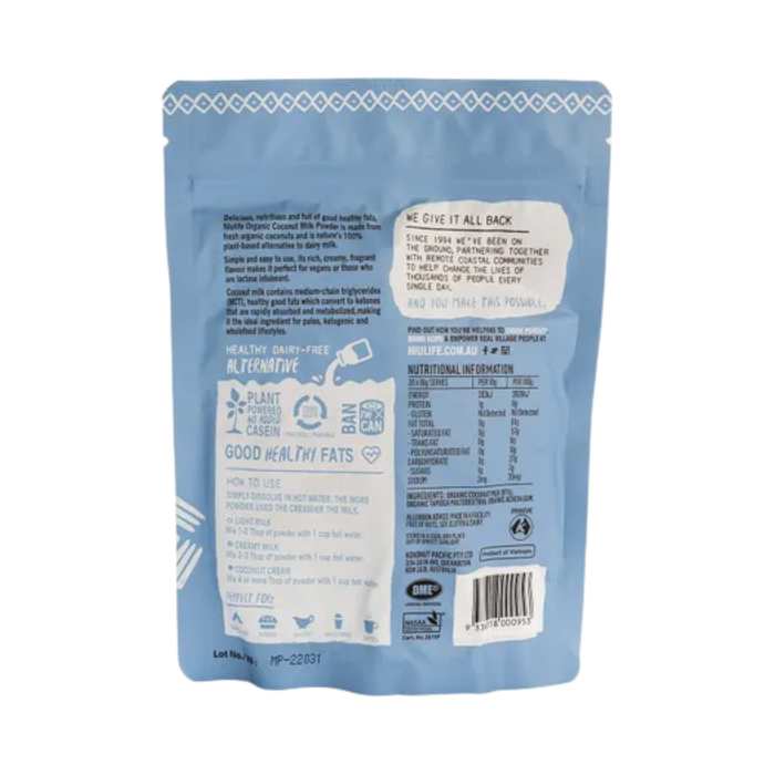 Niulife Coconut Milk Powder Makes Up To 2 Litres 200g