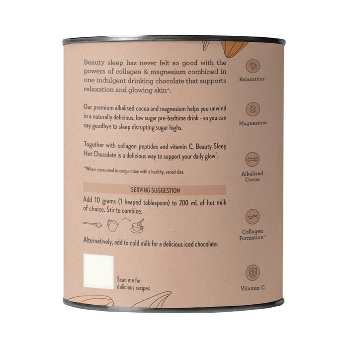 Nutra Organics Collagen Hot Chocolate 200g back label