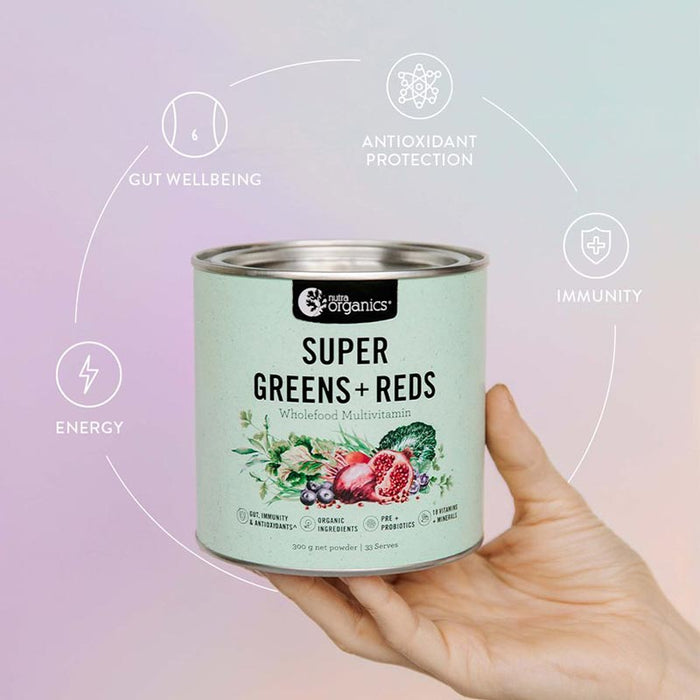 Nutra Organics Super Greens + Reds 300g