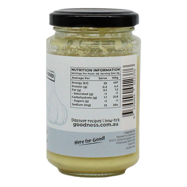 Honest to Goodness Organic Garlic Paste 240g
