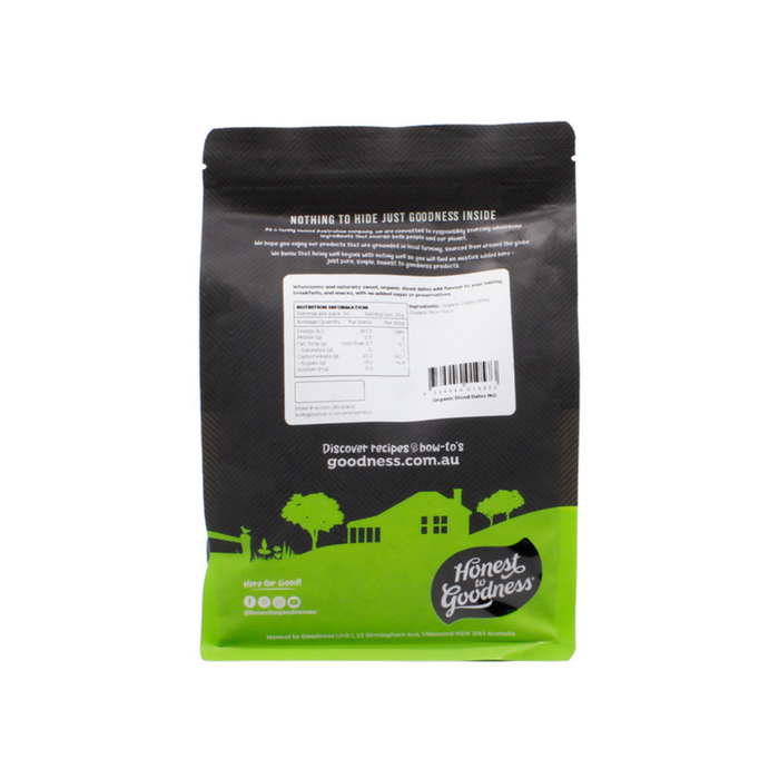 Honest to Goodness Organic Diced Dates 1kg