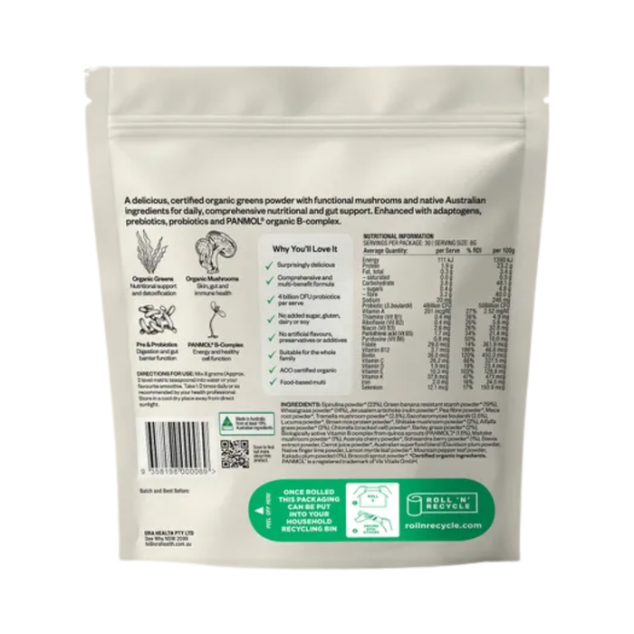 Ora Organic Greens Superpowder+ 240g
