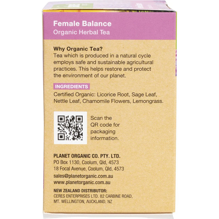 Planet Organic Female Balance Tea 25 Tea Bags