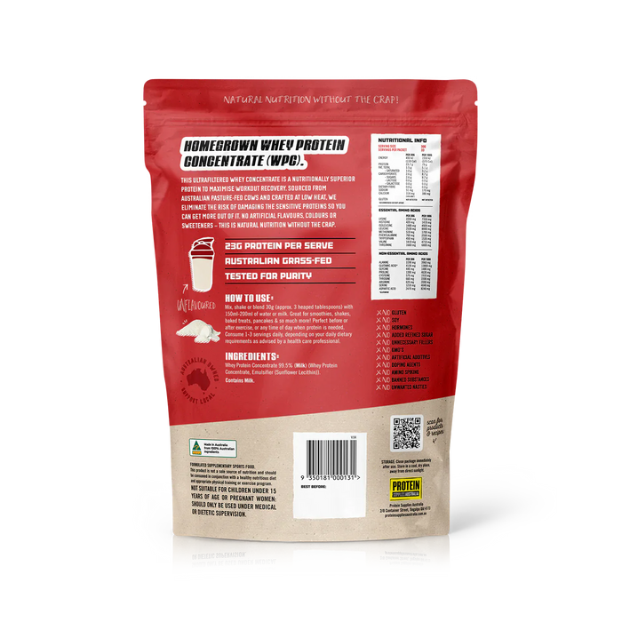 Protein Supplies Australia Australian Whey Protein Unflavoured 1kg