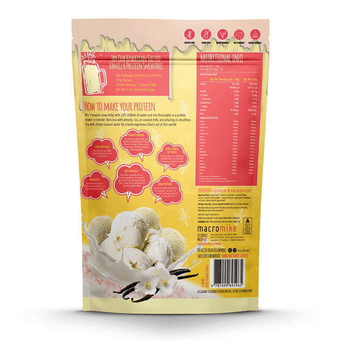 Macro Mike Hawaiian Salted Vanilla Plant Based Protein 1kg product image