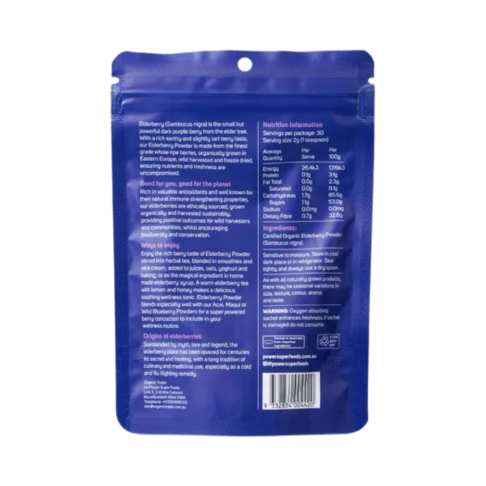 Power Super Foods Elderberry Powder Certified Organic 60g