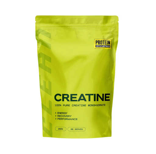 Protein Supplies Australia 100% Pure Creatine Monohydrate 200g pouch for muscle strength and performance support.