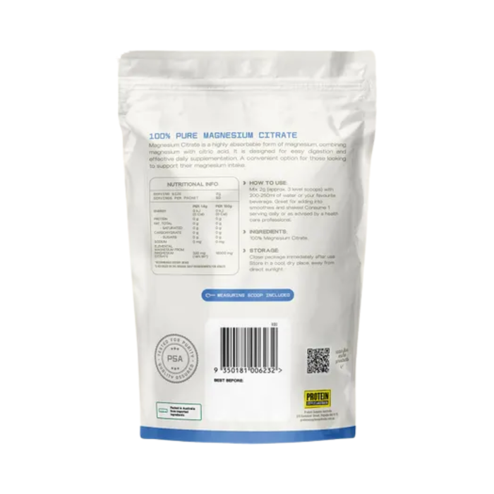 Protein Supplies Australia Magnesium Citrate 100g