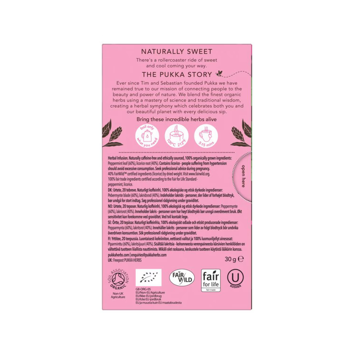 Pukka Herbs Peppermint & Licorice 20 Tea Bags