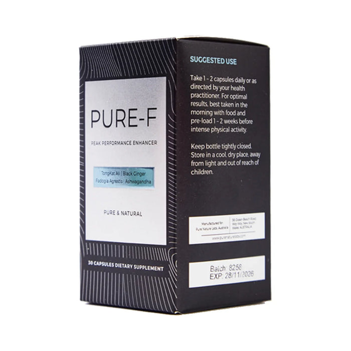 Pure Nature Labs PURE-F Premium Tongkat Ali & Enhancer Supplements 30 Capsules
