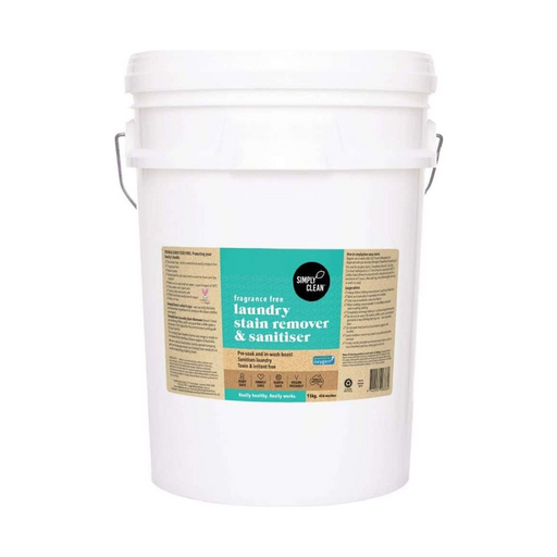 Simply Clean Fragrance Free Laundry Stain Remover 15kg Pail — 15kg pail, white background