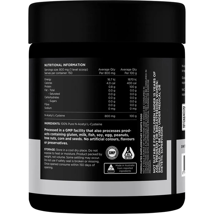Switch Nutrition NAC 100% N-Acetyl L-Cystine Powder 120g