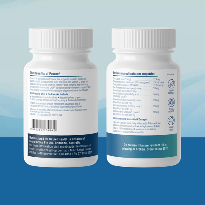 Seipel Group Prorox Healthy Prostate Bladder Control 60 Vege Capsules