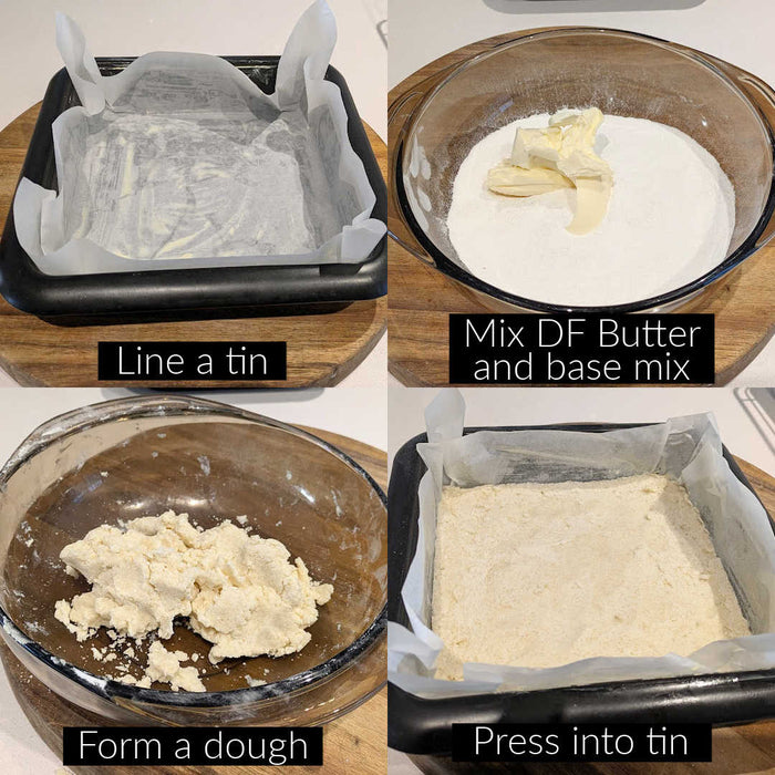 Caramel slice biscuit base preparation
