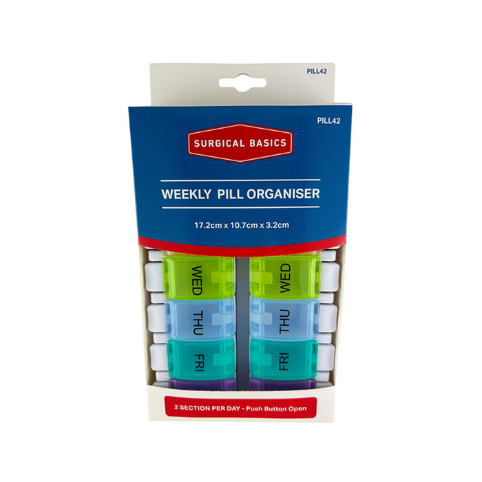 Surgical Basics Weekly Pill Organiser (2 per day AM/PM) – Medium