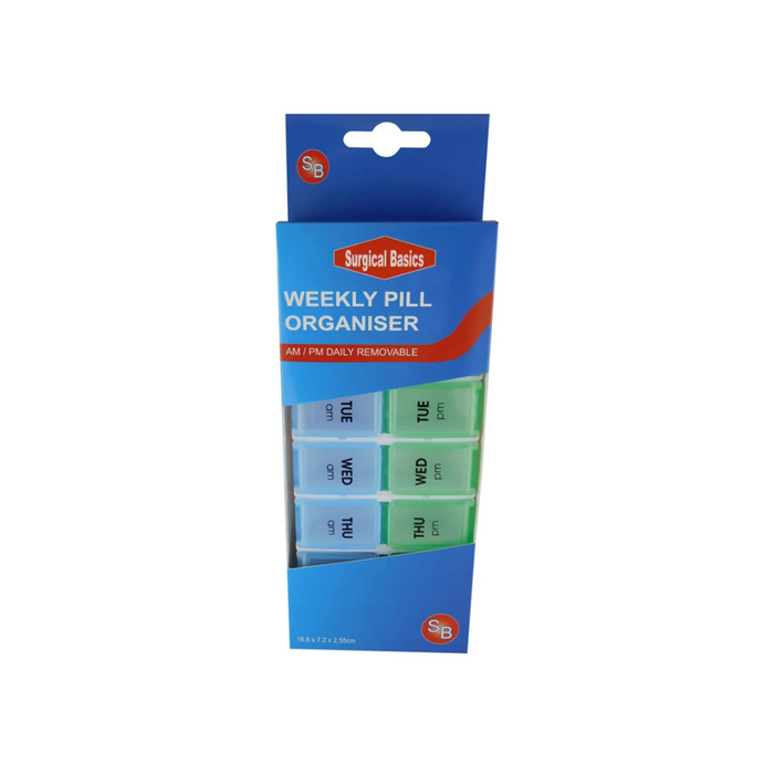 Surgical Basics Weekly Pill Organiser (2 per day AM/PM) – Small