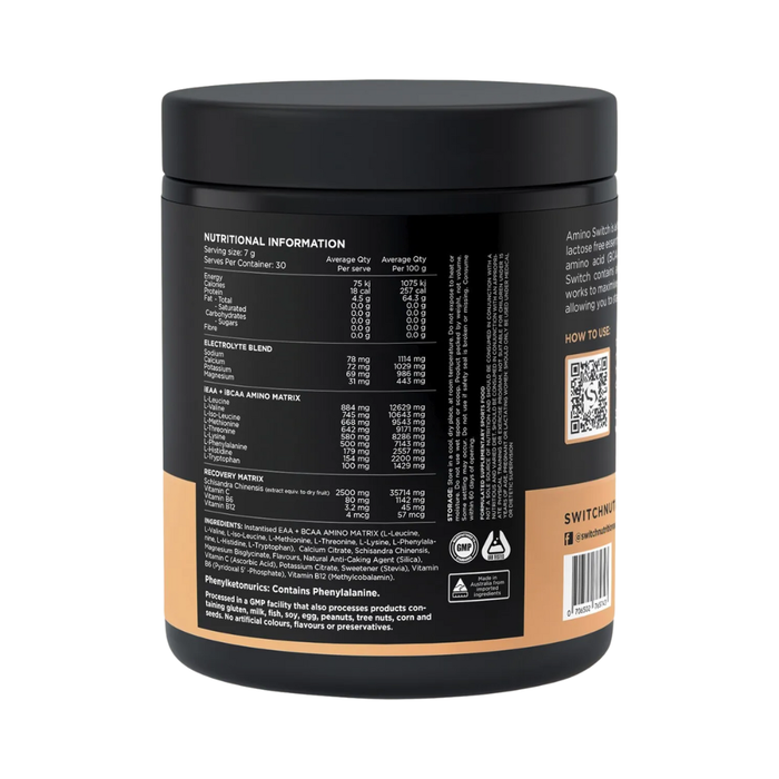 Switch Nutrition Amino EAA & BCAA Electrolyte Recovery 210g