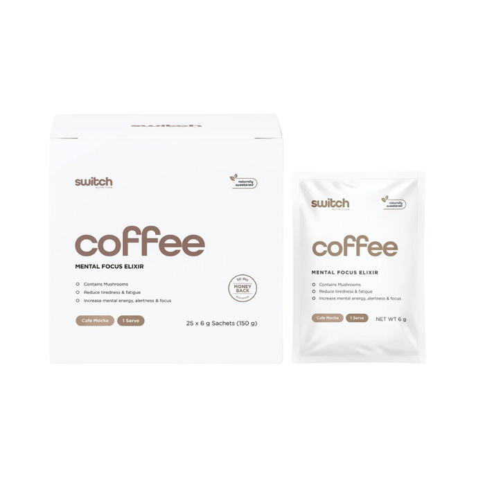 Switch Nutrition Coffee Mental Focus Elixir Cafe Mocha 25 Pack
