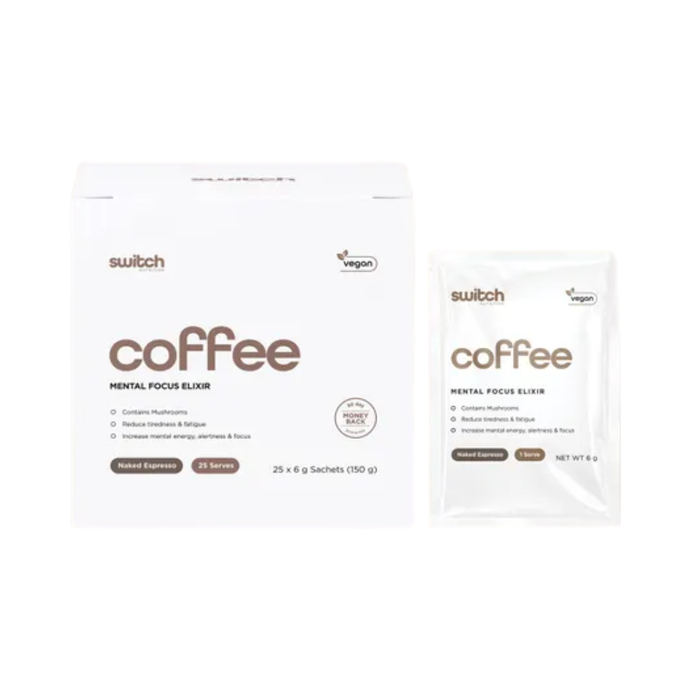 Switch Nutrition Coffee Mental Focus Elixir Naked Espresso 25 Pack