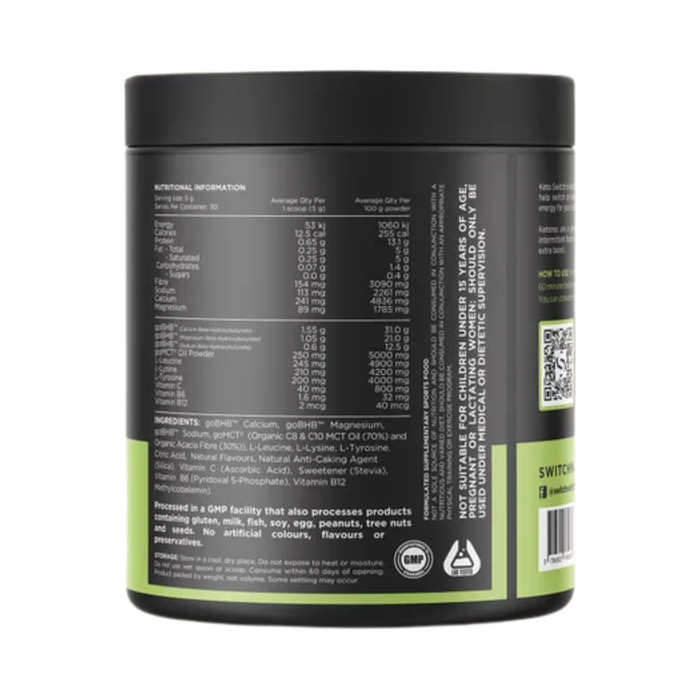 Switch Nutrition Keto BHB Ketogenic Performance Fuel Raspberry 150g