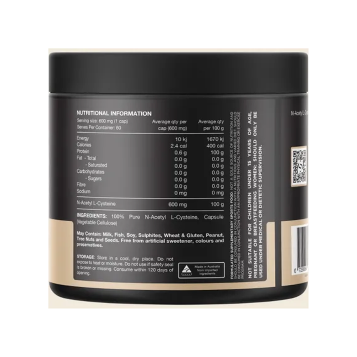 Switch Nutrition NAC 100% N-Acetyl L-Cysteine 60 Caps