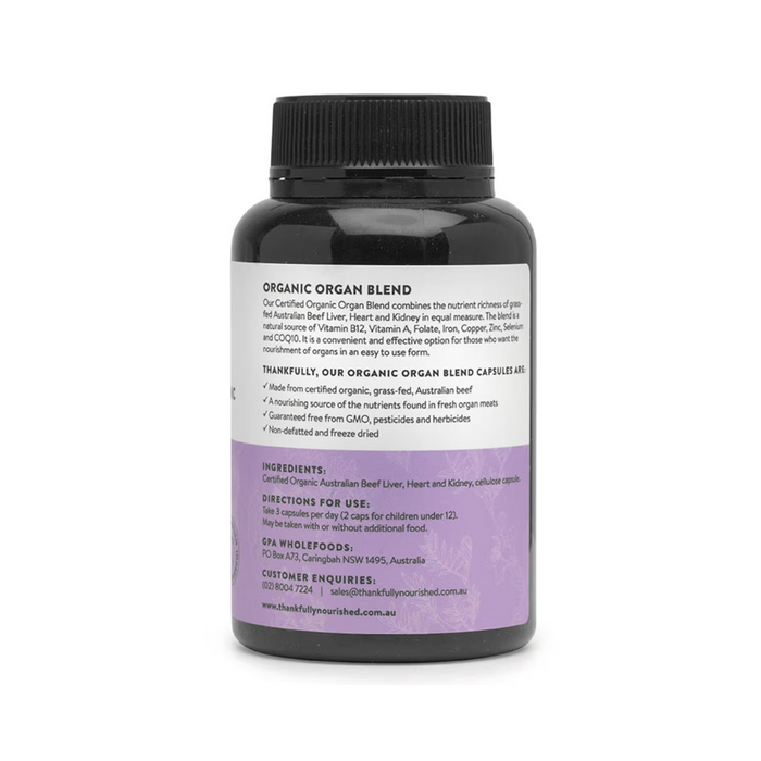 Thankfully Nourished Organic Organ Blend 180 Capsules
